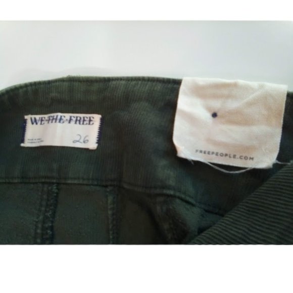 NEW FREE PEOPLE WE THE FREE GREEN JAYDE CORD CORDUROY FLARE JEANNS SIZE 26 - Picture 7 of 11